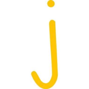 Beyaz arkaplanda j vektör harfi