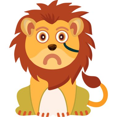 çizgi film aslan ikonu. vektör illüstrasyonu