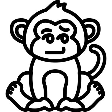 Maymun. Web simgesi basit tasarım