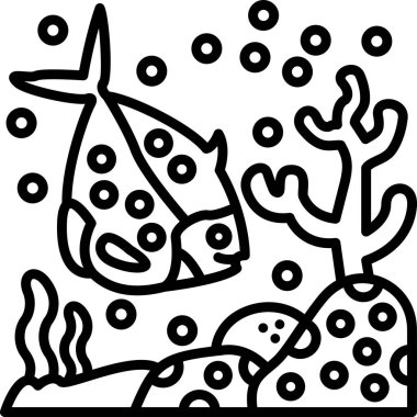 Şirin bir karikatür balığının vektör çizimi