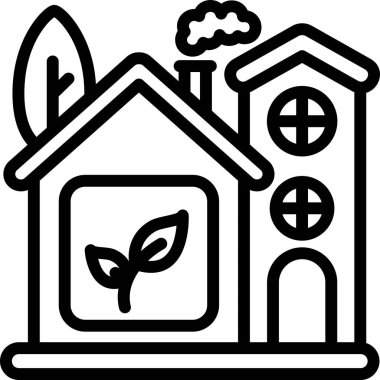 ekoloji çevre eko simgesi ana hat biçiminde