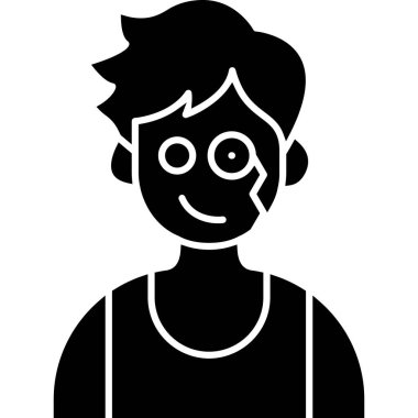 çocuk avatar karikatür karakter vektör çizimi