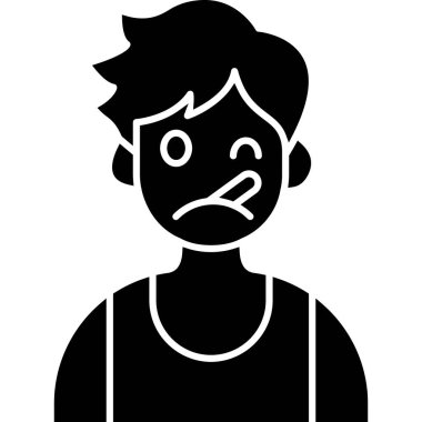 üzgün adam çizgi film vektör illüstrasyonu