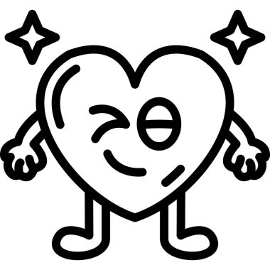 kalp aşk simgesi simgesi ana hat biçiminde