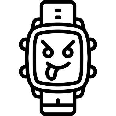 kızgın surat saat, vektör illüstrasyon