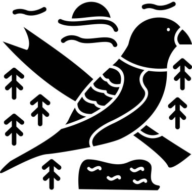 Noel ağacıyla kuşun ahşap çizimi