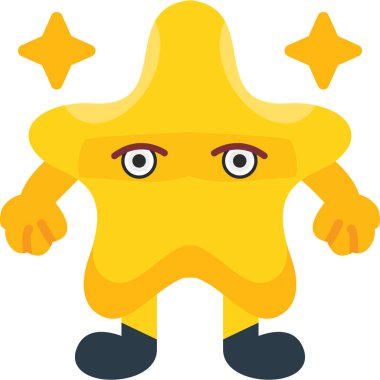 Çizgi film sarı yıldızının vektör çizimi