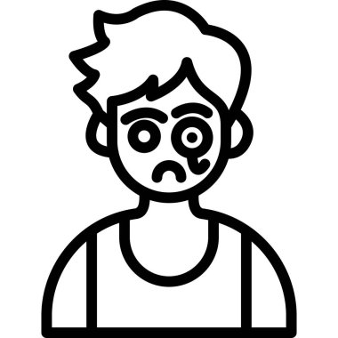 Yüz simgesi olan bir adam, taslak biçimi