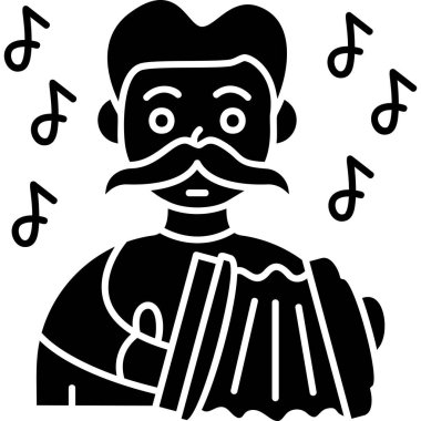 somut biçimde müzik simgesi çalan müzisyen