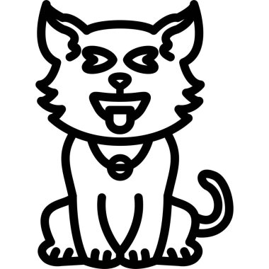 Kedi evcil hayvan ikonu. Beyaz arkaplanda izole edilmiş web tasarımı için köpek kedi vektör simgesi