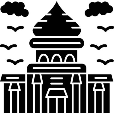 Bina. Web simgesi basit illüstrasyon