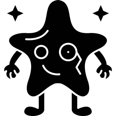 şirin yıldız simgesi, vektör illüstrasyonu