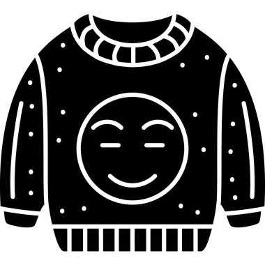 Kışlık süveter ikonu, basit siyah tarzı