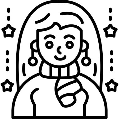 Kış şapkalı ve kazaklı kadın avatarı