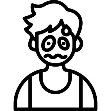 Üzgün yüz ikonu. Beyaz arkaplanda izole edilmiş web tasarımı için üzgün yüz vektör simgesi