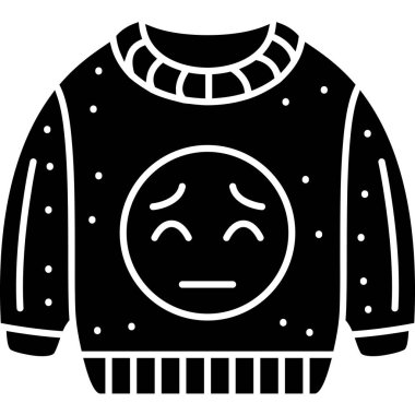 Kış süveteri ikonu. Web için kış vektör simgesinin özet çizimi