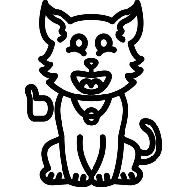 Çizgi film kedisi ve parti şapkası çiziyor.