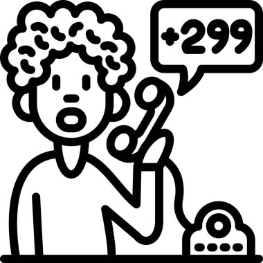 Çağrı merkezi müşteri simgesi ana hat biçiminde