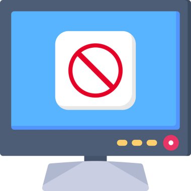 - Hayır. Simgeyi durdur. vektör illüstrasyonu.