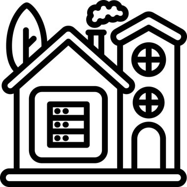 bina simgesi, vektör illüstrasyonu