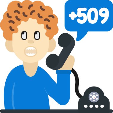 çocuk eski telefon vektör çizimi ile telefon kullanıyor