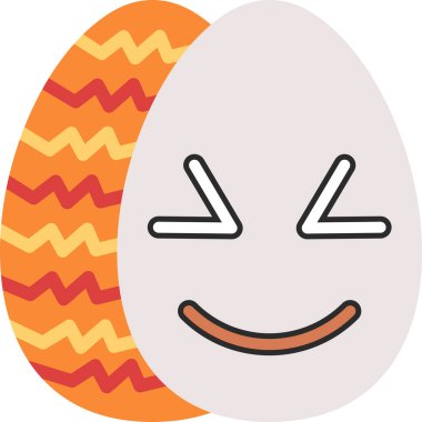 Mutlu Paskalya Yumurtası ikonu düz stilde