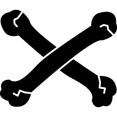 çapraz kemik simgesi, basit vektör illüstrasyonu