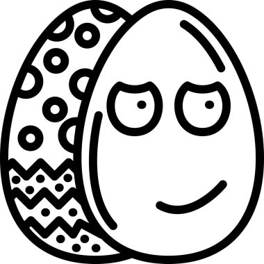 Yumurta yüzlü ikon vektör illüstrasyonu