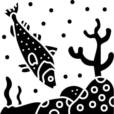 Denizyıldızlı bir balinanın siyah-beyaz çizimi