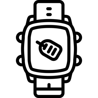 elektronik saat simgesi, basit vektör illüstrasyonu