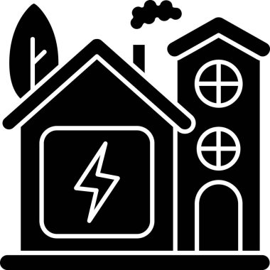 ev enerjisi ekoloji simgesi katı biçimde