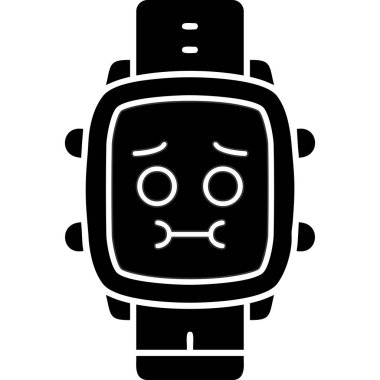 Saati olan kızgın bir robot. vektör illüstrasyonu