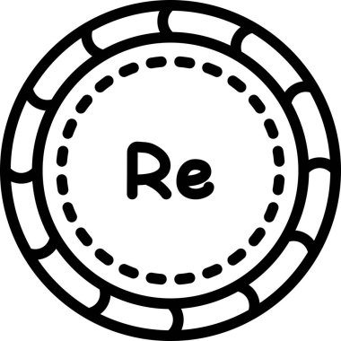 Madeni para ikonu vektörü. İnce çizgi işareti. izole edilmiş sınır sembolü çizimi