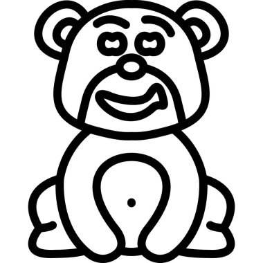 Büyük gözleri ve gözleri olan sevimli çizgi film maymunu.