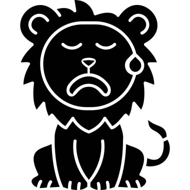 Kafası olan üzgün ayı.