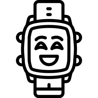 Şirin ve kawaii çizgi filmi mutlu robot.