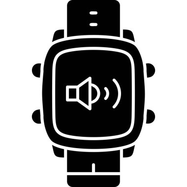 Akıllı saat simgesi. Web için akıllı saat vektör simgesinin düz çizimi