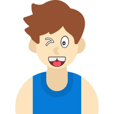 Yüz ifadesi vektör illüstrasyonlu adam