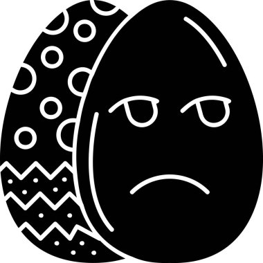 Paskalya yumurtalı üzgün yumurta. vektör illüstrasyonu.