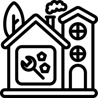 Ev. Web simgesi basit illüstrasyon