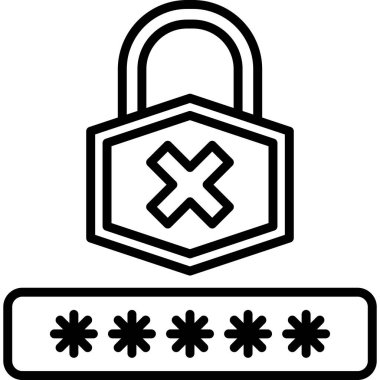 parola kilidi simgesi, basit vektör illüstrasyonu