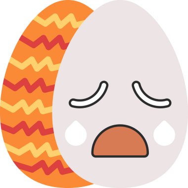 üzgün yumurta simgesi, vektör illüstrasyonu