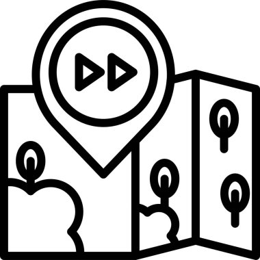 kutu konum haritası simgesi ana hat biçiminde