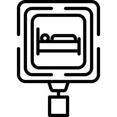 yatak simgesi, vektör illüstrasyonu