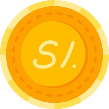 Sikke para birimi simgesi düz biçimli