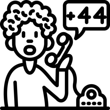 Anahat biçiminde bir telefon simgesi olan çocuk