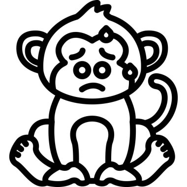 Maymun. Web simgesi basit illüstrasyon