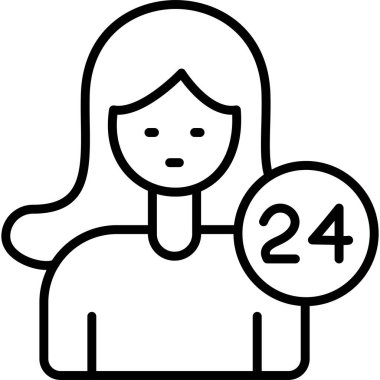 2 numaralı simgeye sahip kadın figürü, taslak biçimi