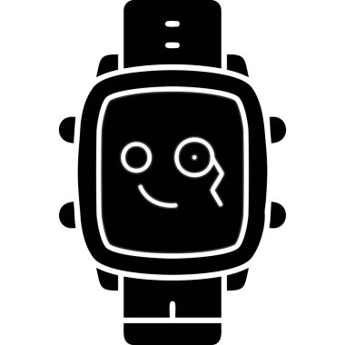 Akıllı saat simgesi. Web için akıllı saat vektör simgelerinin basit çizimi