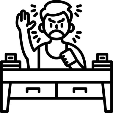 vektör biçiminde kızgın masa simgesi